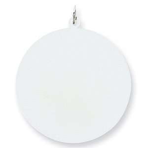    Engraveable Round Disc Charm 1 1/2in   Sterling Silver Jewelry