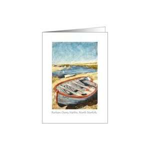 Rowing Boat on Norfolk Beach, Blank Art Card Card