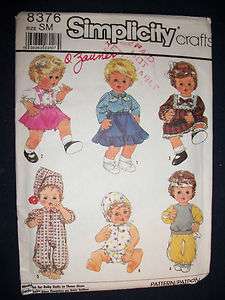Vintage Doll Clothes Pattern Simplicity 8376 Tiny Tears  