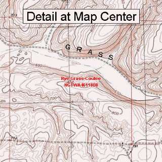  USGS Topographic Quadrangle Map   Rye Grass Coulee 