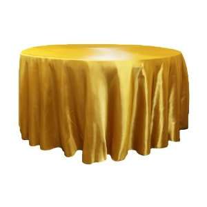  108 inch Round Gold Tablecloth (Satin) 