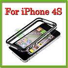 Best New For Apple iPhone 4S Black Clear Bumper Case Metal Buttons US 