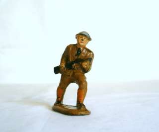 Toy Soldier Auburn Rubber Charging Tommy Gun Early Version USA 1940 
