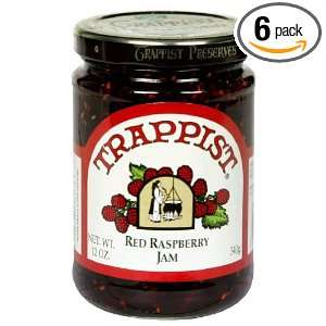 Trappist Preserve Jam, Red Raspbry, 12 Ounce (Pack of 6)  