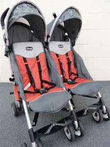 Chicco Trevi Twin Extreme Double Stroller * Orange/Silver  