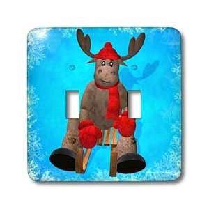 BK Whimsical Reindeer Winter   Sledding Reindeer   Light Switch Covers 