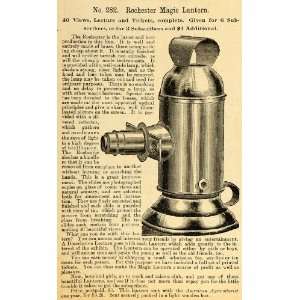  1890 Ad Rochester Magic Lantern Antique Slide Projector 