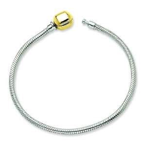  Sterling Silver Snake Chain Bracelet 7 with Vermeil 14kt 