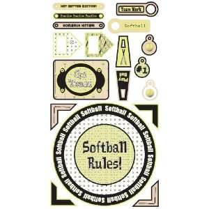  Moxxie Curve Ball Softball Cardstock Stickers, Curve Ball 