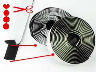   Black Self Adhesive Velcro Hook and Loop Tape Fastener 2.5m Long Craft