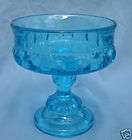 blue glass compote bowl  