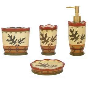  Woolrich Oak Leaves and Acorns 4 Piece Set with Toothbrush 