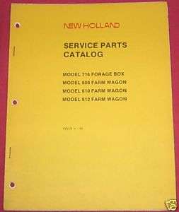 New Holland Forage Boxes and Farm Wagons Parts Catalog  