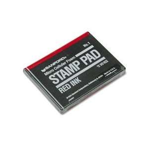  Foam Rubber Stamp Pad, Size 1, 2 3/4x4 1/4, Red Ink 