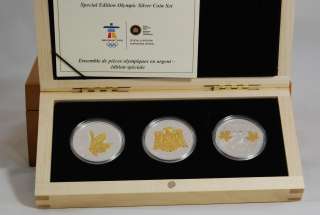 Vancouver Olympics Silver Maple Leaf Bullion Coin Set   Only 4000 Made 
