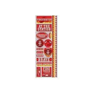   Cardstock Combo Stickers 4.25x12 firefighter 6Pk 