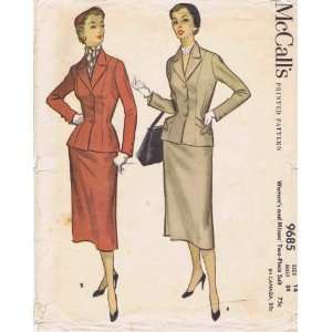  McCalls 9685 Vintage Sewing Pattern Womens Jacket Skirt 