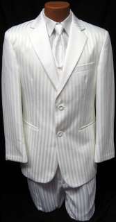 White Fubu 2 Button Tuxedo Package Prom Wedding 42L  