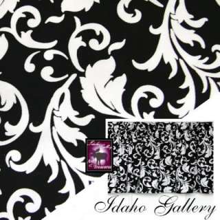 Black White Scroll Modern Damask Design TIE BACKS For Tiers Curtain 