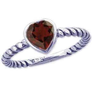 Twisted Sterling Silver Stackable Ring with Sweet Heart Genuine Stone 