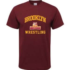   Bulldogs Maroon Youth Wrestling Arch T Shirt