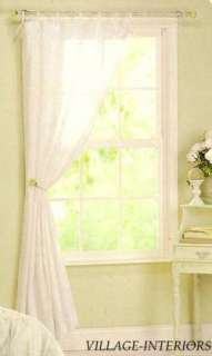 SOLID WHITE PATCHWORK CHIC SHABBY WINDOW DRAPERY PANEL  