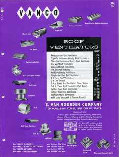 Van Noorden Company Asbestos Roof Ventilator Catalog Vanco  