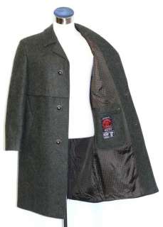 BROWN ~ Men Winter WOOL German Suit Over COAT 48 44 L  