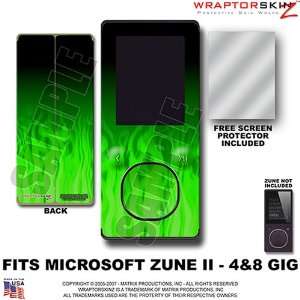 Zune 2 Skin Fire Green Flames WraptorSkinz TM Kit fits Zune 2 (4&8gig 