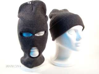 Ski Mask 3 Hole Full Face Knit Mask Beanie Black Brown Blue Gray 