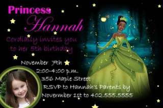 Princess Tiana and the Frog Birthday Invitations cards  