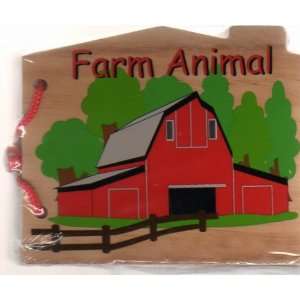  Wooden Farm Animal Book Toys & Games