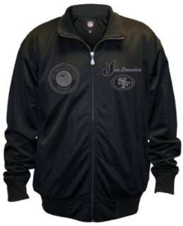  NFL San Francisco 49ers Pitch Black Track Jacket Mens Clothing