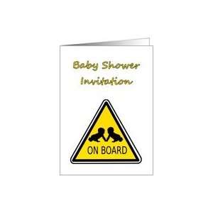  Baby Shower Invitation for Twins on board Card Health 
