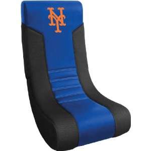  MLB NY Mets Boomchair in Black and Blue Upholstery