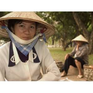 Lady Wearing Conical Hat, Hanoi, Northern Vietnam, Southeast Asia 