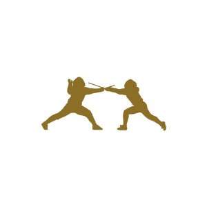  Fencing Large 10 Tall GOLD vinyl window decal sticker 