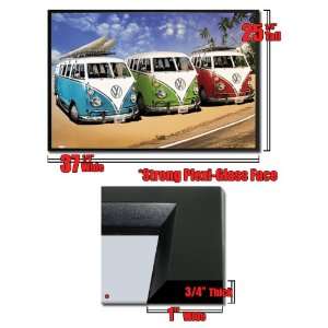  Framed VW Bus Volkswagen Campers Poster Beach Surf