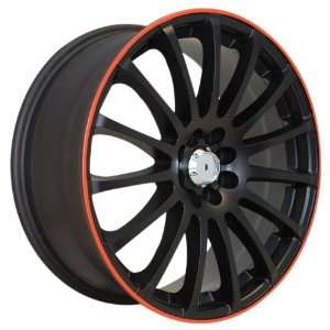  Voxx Wheels 347 Satin Black Wheel with Red Stripe (17x7 