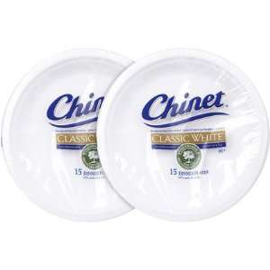 Chinet Classic White Dinner Plate, 10 3/8, 15 ct 2 ct (Quantity of 4)
