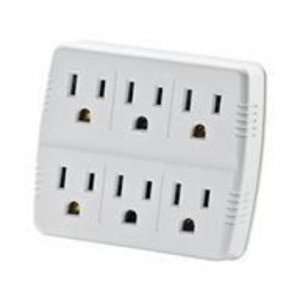  Westinghouse 6 Outlet Grounded In Wall Tap Adaptor   White 