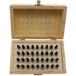   2mm 5/64 inch Letter Number Punch Set 36pc Wood Box